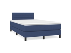 Maison Exclusive - Cama Box Spring Con Colchón Tela Azul 120x200 Cm