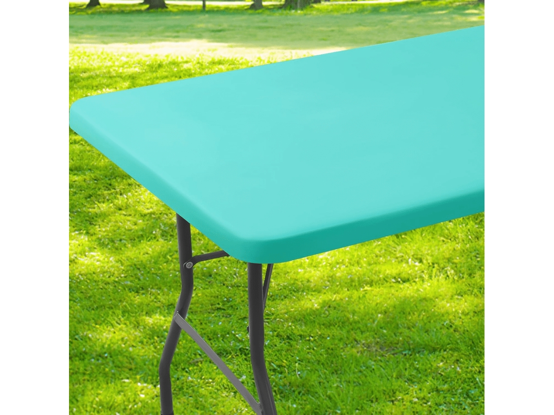 Mantel de vinilo con reverso de franela suave y borde elástico ajustable. Protector de mesa impermeable y antideslizante para mesas rectangulares de 3 piezas.