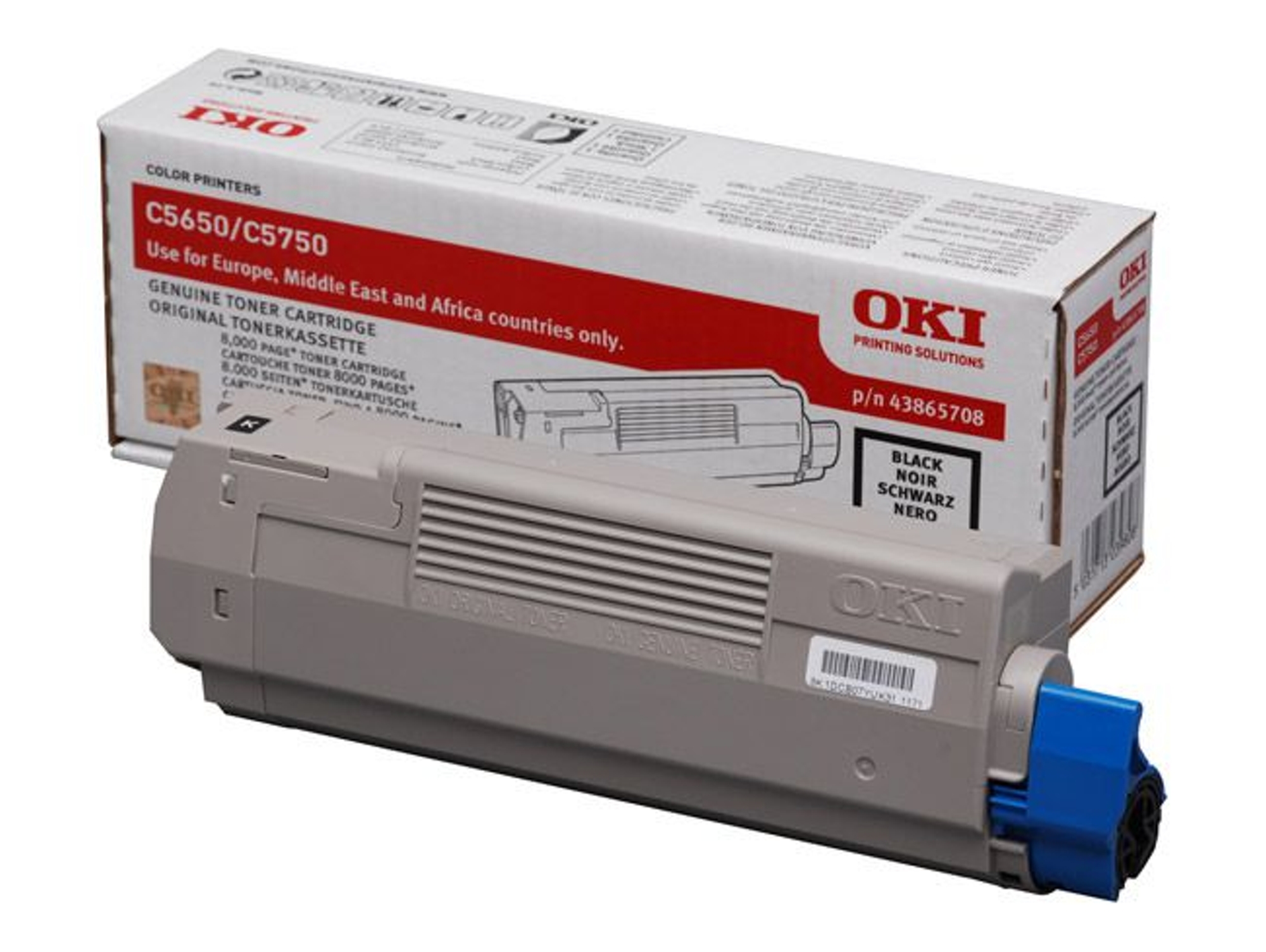 Cartucho de Tóner OKI 43865708 Negro  para C5650dn, 5650n, 5750dn, 5750n