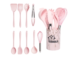 10 Peças Utensílios De Cozinha De Silicone Antiaderente Resistente Ao Calor Utensílios De Cozinha Rosa GERTIZ