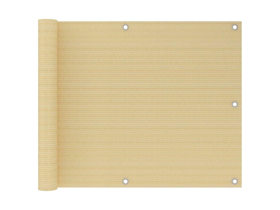 vidaXL Toldo para balcón HDPE beige 75x300 cm