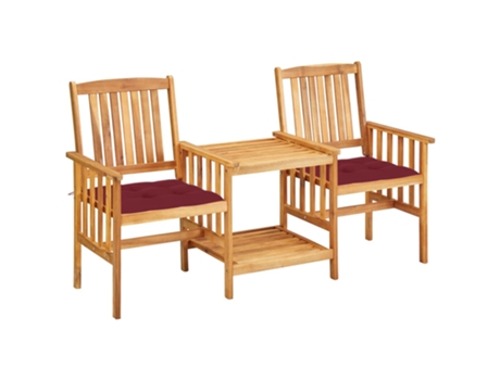 Sillas y mesita de jardín con cojines madera maciza acacia MAISON EXCLUSIVE