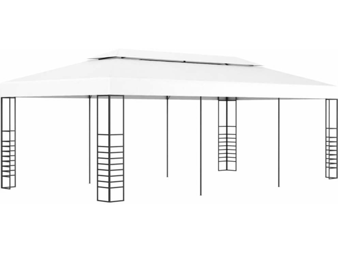 vidaXL Marquesina cenador de jardín blanca 6x3 m