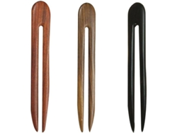 3 Pinzas Para El Cabello De Madera De Ébano En Forma De U, Estilo Retro, Para Mujeres Y Niñas.