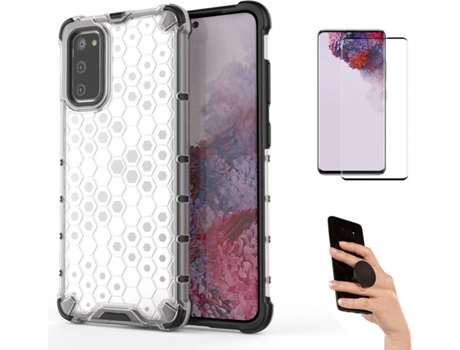 Kit Carcasa Y Protector Samsung S20 Flexguard Rumble Y Popsocket