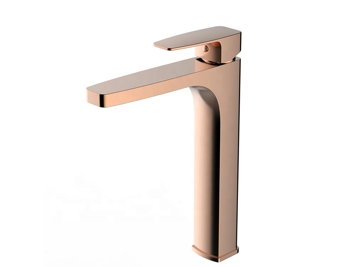 Grifo De Lavabo De Latón Rosa Dorado, Colección Penee