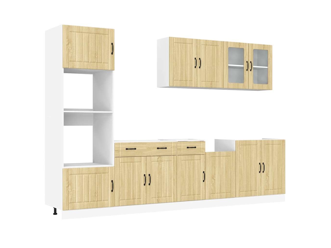 Juego de gabinetes de cocina Lucca Sonoma de 7 piezas, roble, EXCLUSIVO DE LA CASA