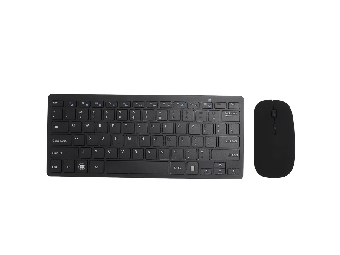 Combo Teclado E Mouse Sem Fio 2.4g 78 Teclas Usb Receptor Fino Para Computadores Dispositivos Móveis Tablets Preto