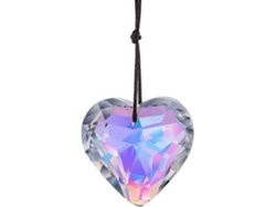 Un par de colgantes de cristal en forma de corazón: hermosos adornos de cristal arcoíris para ventanas y decoración del hogar.