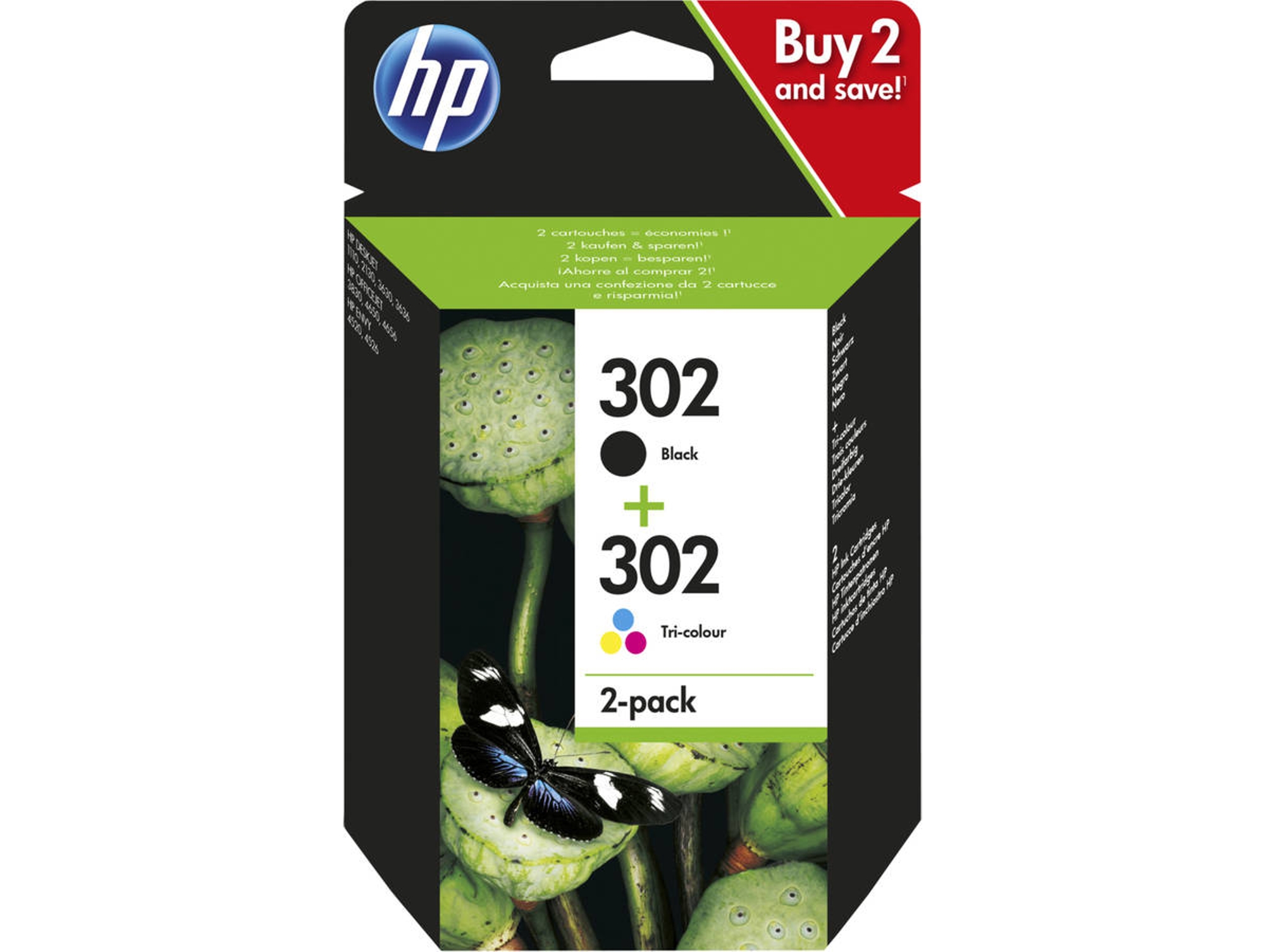 Cartucho de tinta HP HP 302 Original Negro, Cian, Magenta, Amarillo Multipack