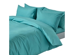 Homescapes Teal Egyptian Cotton Duvet Cover With Pillowcases 200 Tc, King
