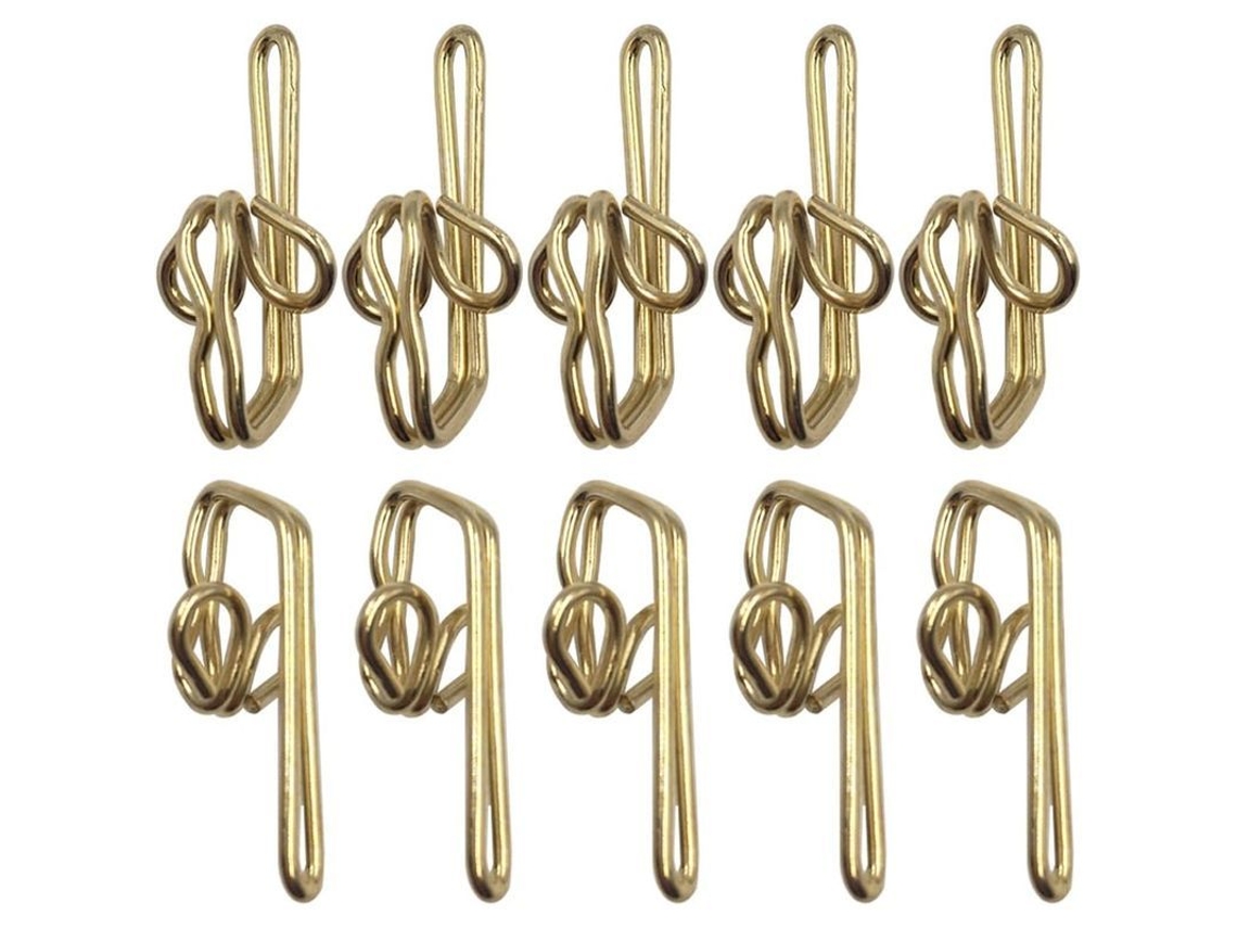2026-29051-100 Ganchos De Cortina De Metal, Diseño De Mariposa, Resistente A La Oxidación, Oro