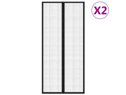 Mosquiteras Para Puerta Bloque Magnético 2 Uds Negro 210x90 Cm