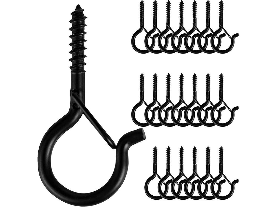 20 Ganchos De Tornillo Para Guirnaldas De Luces Exteriores, Diseño De Cierre Seguro, Fácil De Soltar.