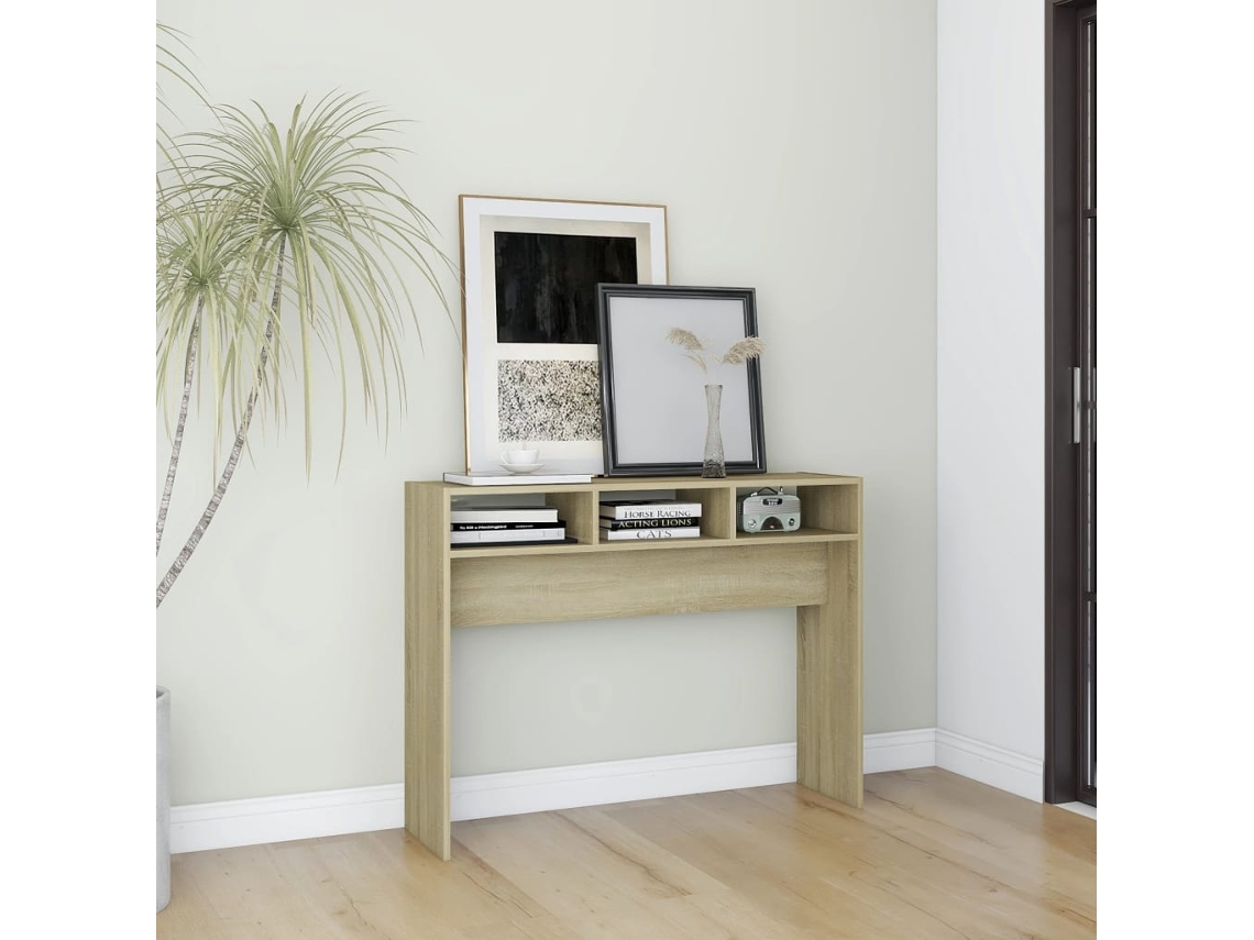 Mesa Consola Mesa De Centro 105x30x80 Cm Madera Roble Sonoma Derivatives Lovely Home
