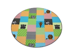 Alfombra Para Niños Zoo Circulo Animales (circulo 133 cm)