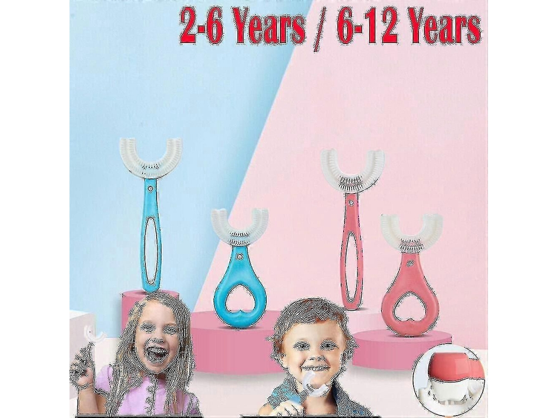 Cepillo de dientes manual de silicona para niños, con forma de U, para la limpieza dental de niños de 2 a 12 años. GOKOCO