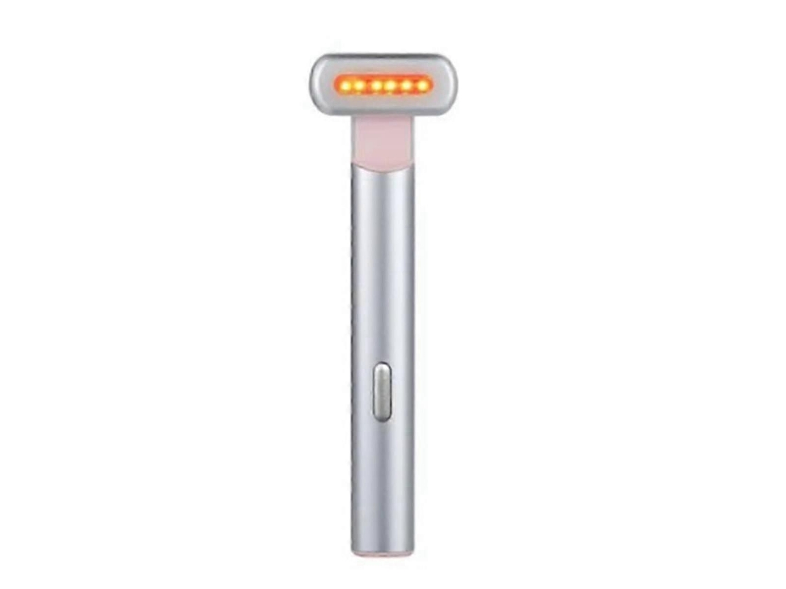 Masajeador ocular eléctrico GOKOCO EMS con terapia de luz vibratoria roja y azul para el cuidado de la piel, varita de belleza facial portátil.