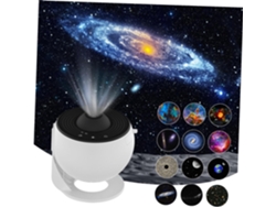 Proyector White Star Para Dormitorio Con 12 Discos De Película, Luna Y Patrones Lunares.