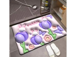 Alfombra de Baño LUUCOZK Antideslizantes Absorbentes Decoración Baño Secado Rápidopatrón Poliéster Multicolor (lamadediatomáceasde50x80cm)