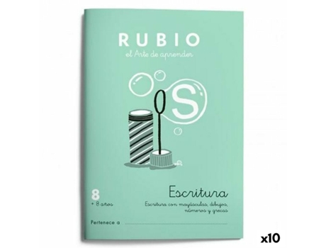 Cuaderno de escritura y caligrafía RUBIO Nº8 A5 Español 20 Hojas (10 Unidades)