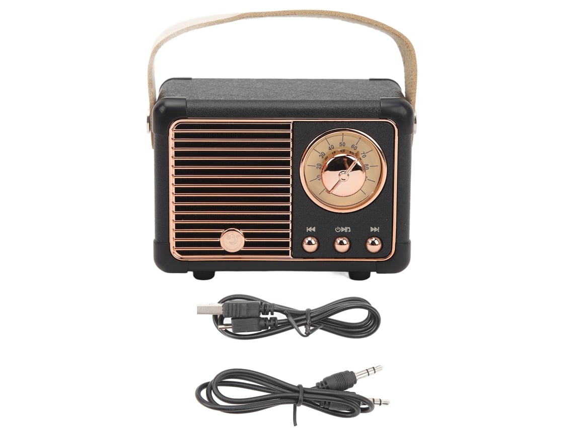 2026-altavoz Bluetooth Retro Portátil Inalámbrico Con Batería 400mah Para Hogar Y Exterior Negro