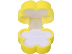 Terciopelo Forma Anillos Compromiso Estuche Ligero Compacto Bodas Pedidas Caja Flor Mano