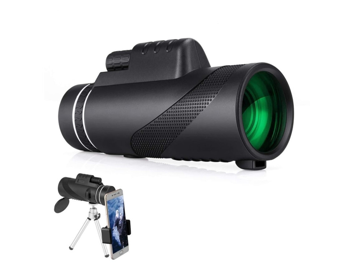 Telescopio monocular 80x100 para observación de aves, caza y senderismo Bestvite (negro)
