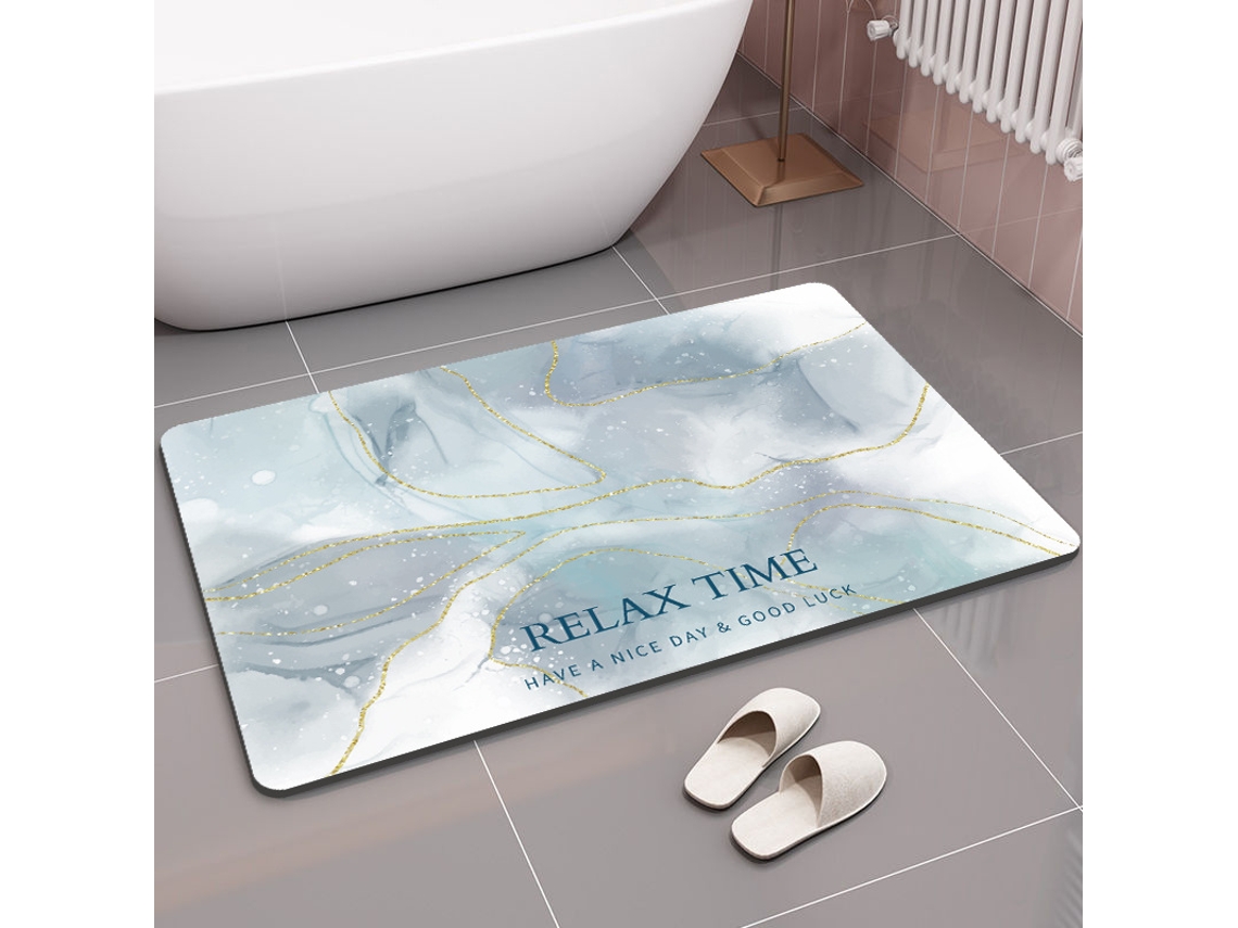 Alfombra de Baño LUUCOZK Antideslizantes Absorbentes Decoración Baño Secado Rápido Poliéster Azul (50x80cm)