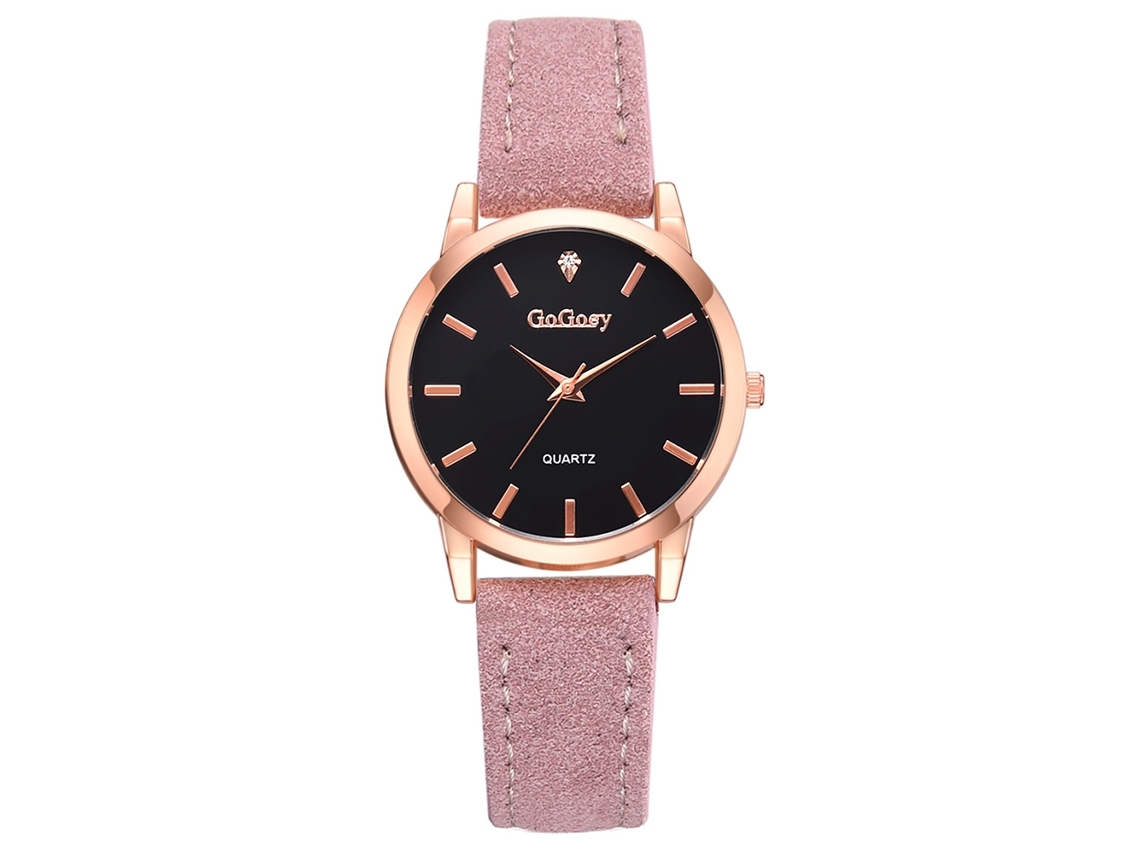 Reloj De Pulsera De Cuarzo Para Mujer Con Esfera Redonda, Estilo Casual, Color Rosa.