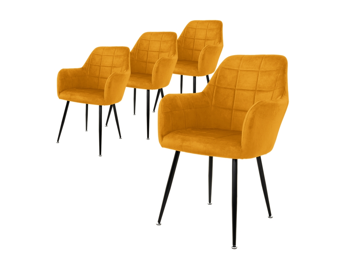 Conjunto De 4 Cadeiras De Jantar Com Encosto E Braços ML-DESIGN