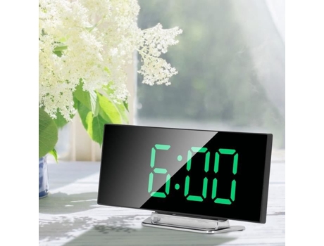 HURRISE Despertador Digital LED Diseño de Espejo Función de Luz Reloj Inteligente