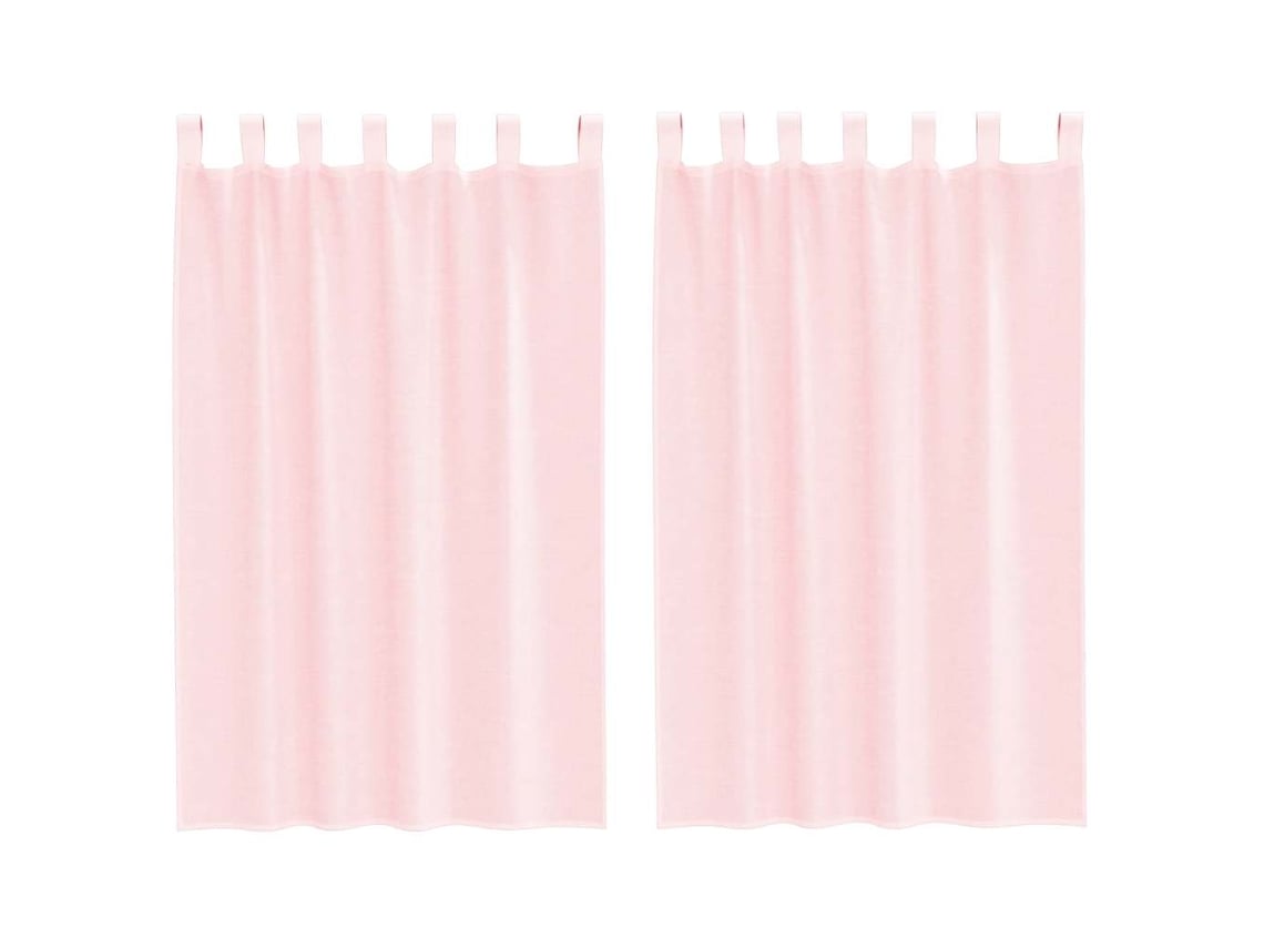 Maison Exclusive - Cortinas De Voile Con Trabillas, 2 Unidades, Rosa Claro, 140x175 Cm