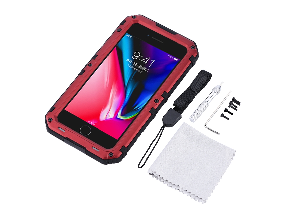 Funda elegante e impermeable para iPhone 7/8, roja, EOOCOO