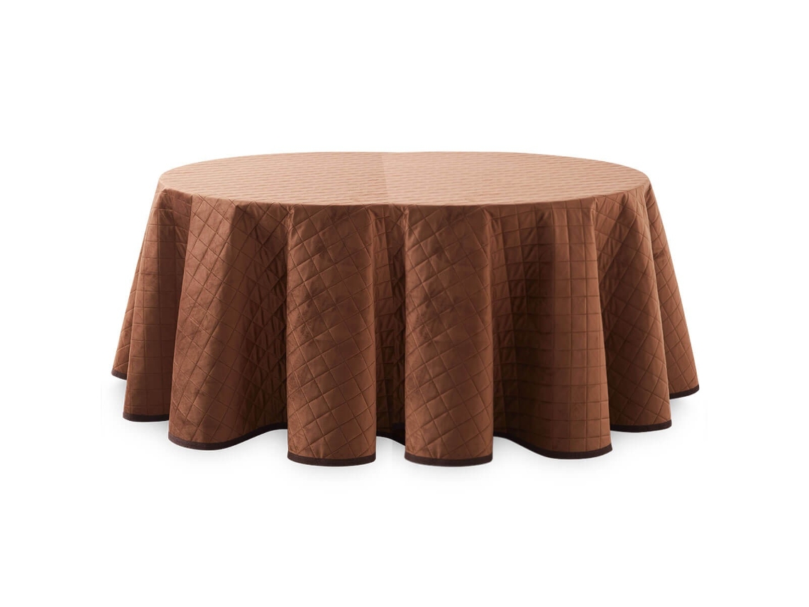 Lanovenanube Falda Camilla Velvet Acolchada Ovalada Marrón, 90x150