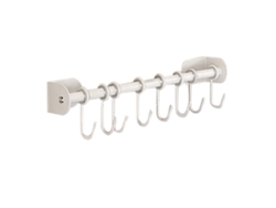 Soporte para utensilios de cocina de acero inoxidable 201, adhesivo para colgar en la pared con 8 ganchos para espátulas, cucharas, ollas y sartenes.