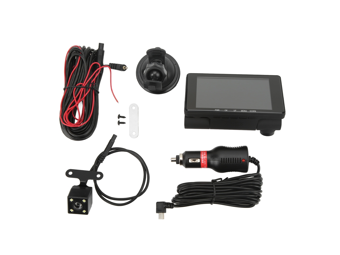 Cámara De Conducción 3 Vías Dash Cam Visión Nocturna Grabador Gps Inducción Gravitatoria Grabación Continua