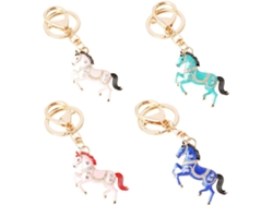 Porte-clés Avec Fermentation En Métal Orné De Cristaux Forme Gouttes D'huile Et Cheval Pour Un