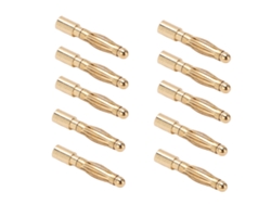 Conectores banana de cobre puro niquelado de 2,0 mm para conexão de aeromodelos e linhas de áudio.