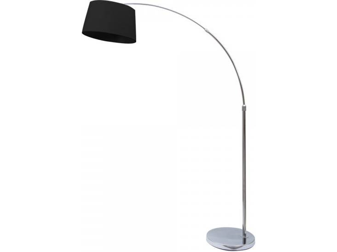 Lámpara de Pie FABRILAMP Antonella (Negro - E27 - Máx. 60W - Metal - Tela)