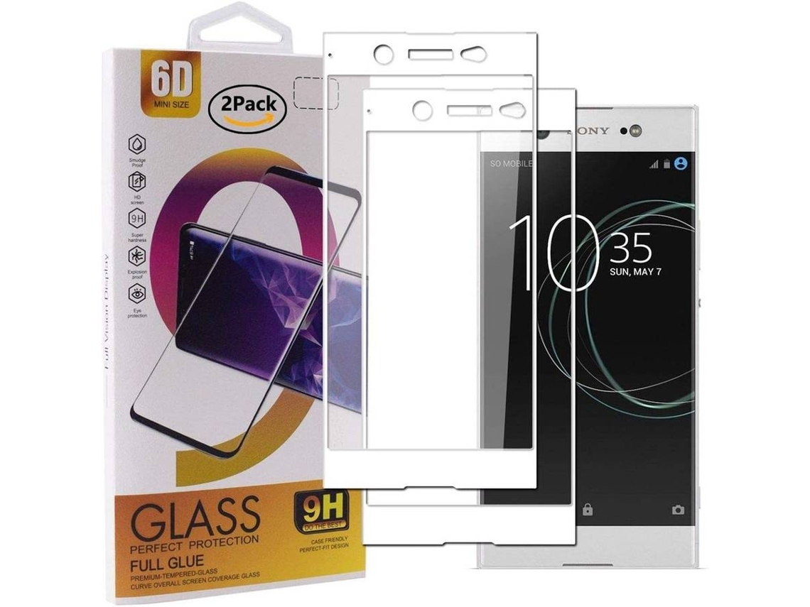 Protector Cristal Templado Sony Xperia XA1 Ultra HONGWE. Cobertura Completa Blanco