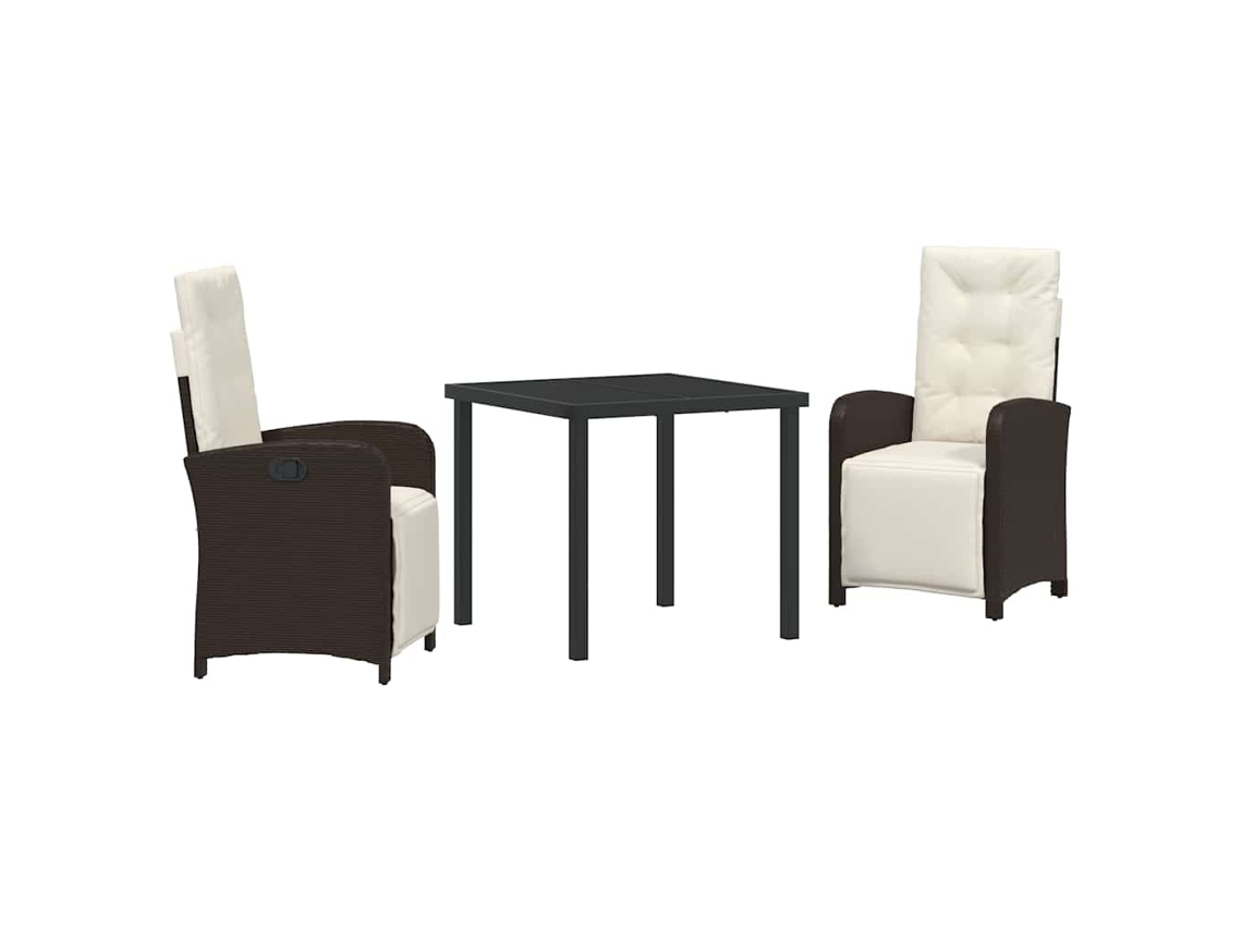 Maison Exclusive - Conjunto De Jantar Para Jardim 3 Pcs Castanho Vime Pe