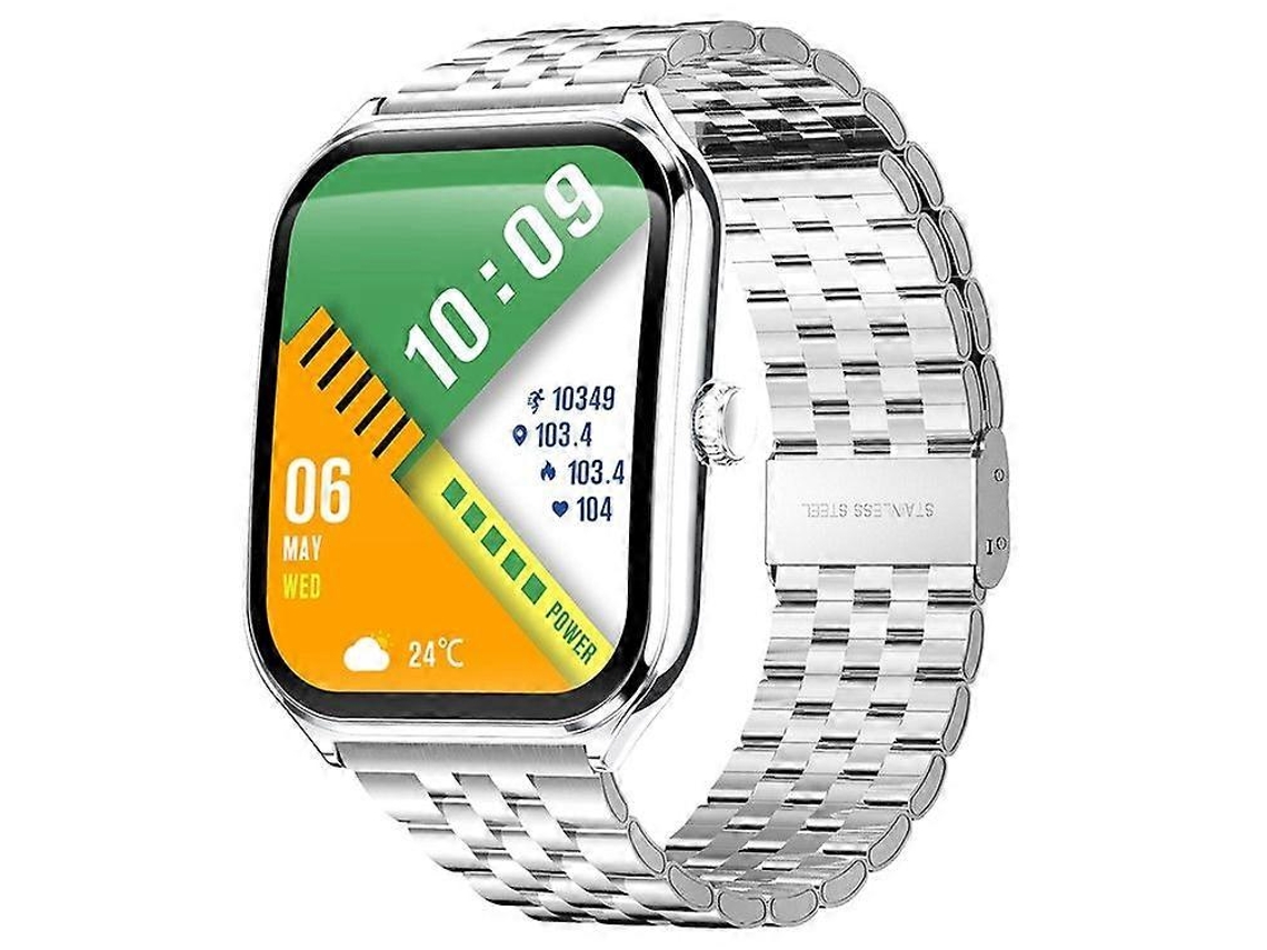 Smartwatch ultrafino AMOLED de 1,96 pulgadas con pantalla curva, Bluetooth, llamadas, monitor de salud y correa de acero. Ly Ebike