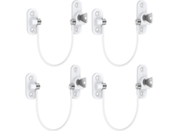 4pcs Limitador De Ventana Para Niños Seguridad Bebé Bloqueo Con Cable Y Llaves Instalación Fácil Upvc Madera Aluminio