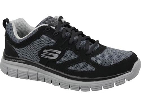 Zapatillas Deportivas SKECHERS Burns Agoura (Gris, Negro - Material Sintético, Tejido- 44)