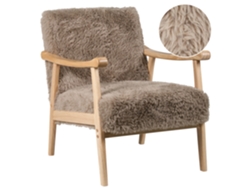Poltrona Beliani Leknes De Pelo Sintético Creme 66x74x79
