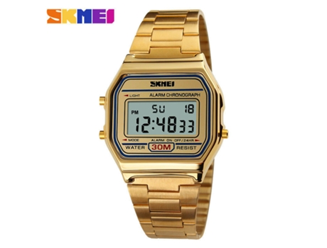 Reloj Digital para Hombre Relojes de Pulsera Impermeables Cuadrados de Negocios-Dorado LUUCOZK