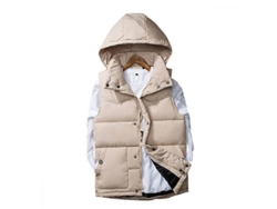 2026-chaleco Acolchado Para Hombre Con Gorra Desmontable Otoño/invierno Ajustado Sin Mangas Casual Allthemen Fdp L Beige