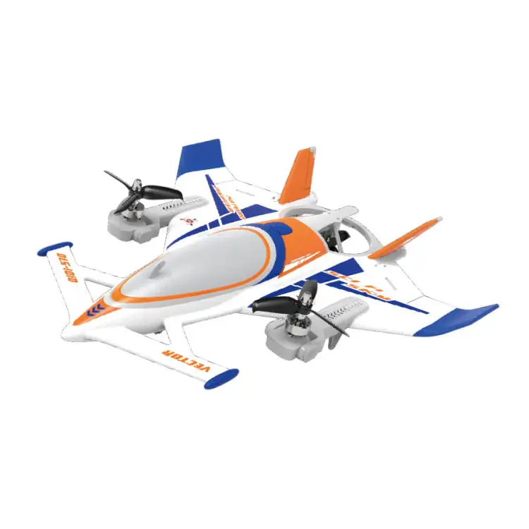 (naranja) Avión De Control Remoto De 8 Canales, Motor Sin Escobillas, Avión Vectorial De Tres Ejes