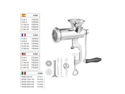 Picadora de carne manual, construcción de acero inoxidable, sujeción segura de la mesa, procesamiento versátil OEM
